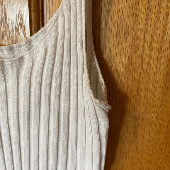 White Ribbed Tank Top - Picture 4 of 7